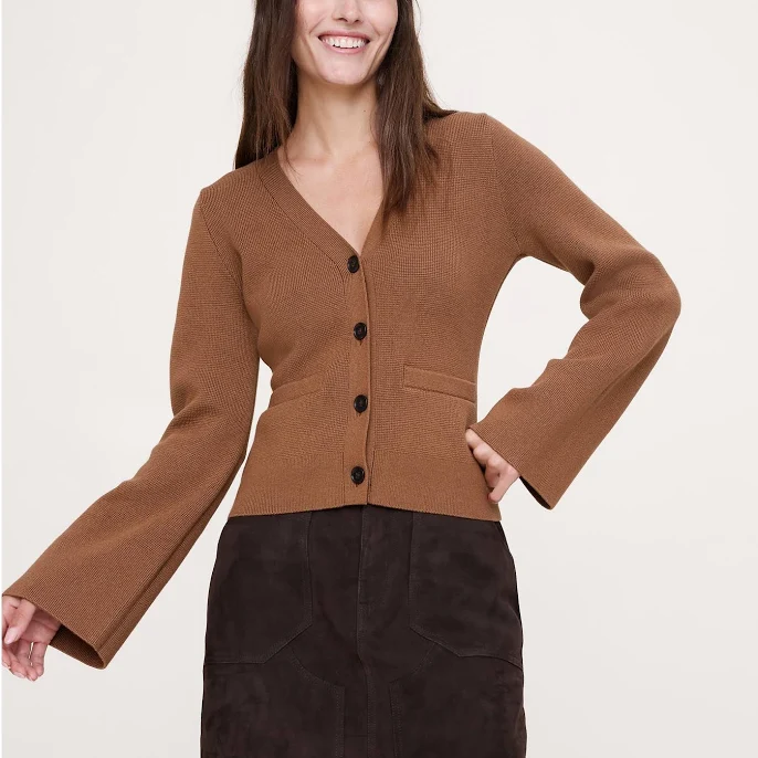 Silk Blend Zip Cardigan