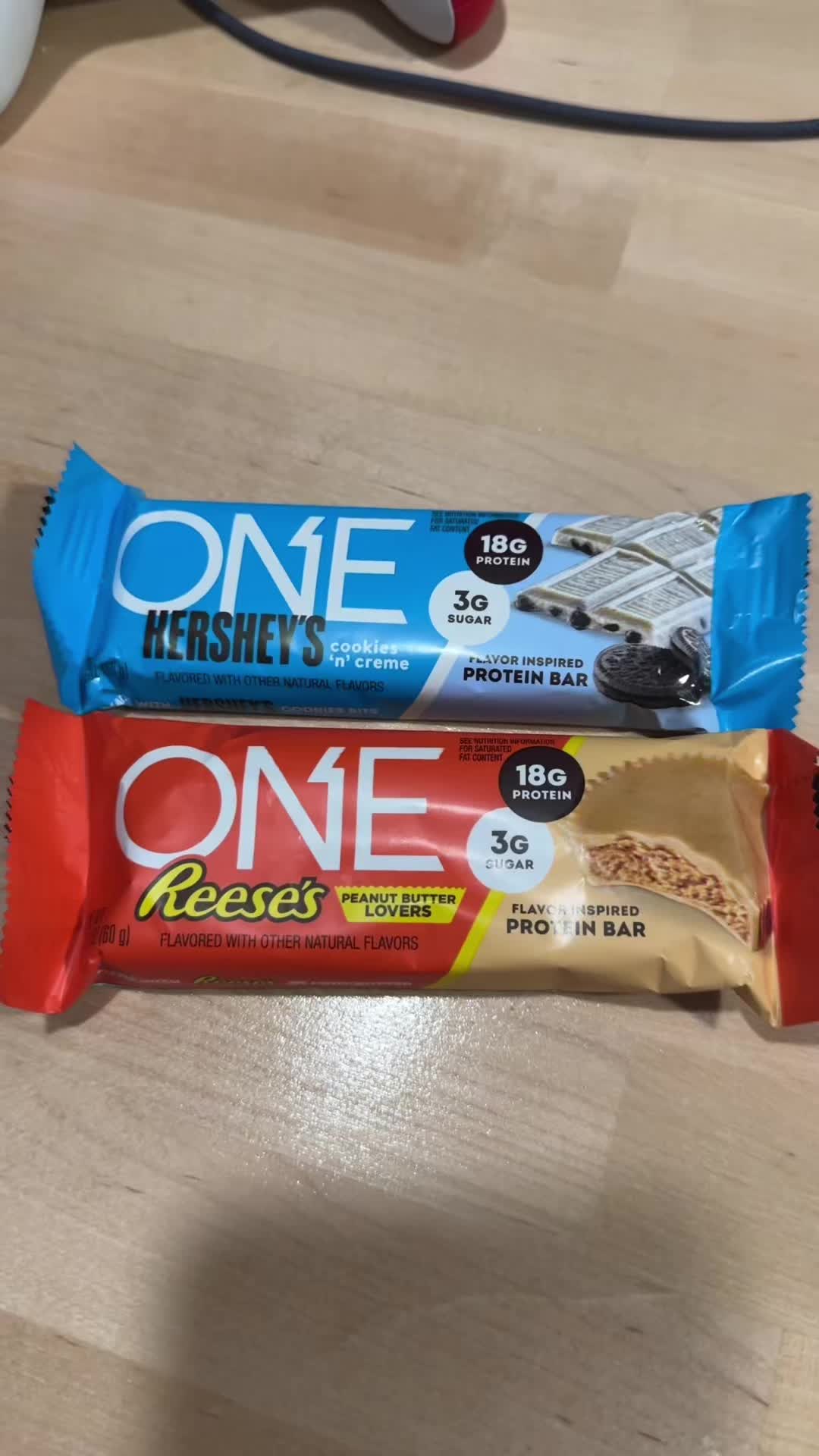 @tinofit — One Bar Reeses and Hershey Cookies n Cream Protein Bar ...