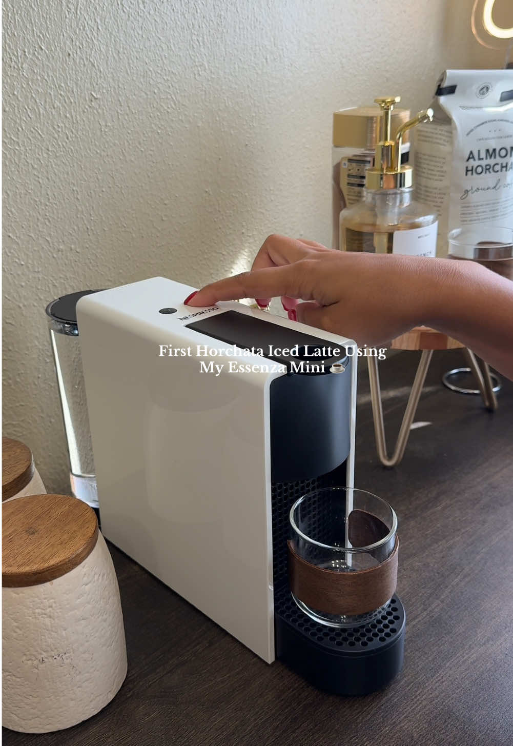 @jassssx33 — First Horchata Iced Latte with Essenza Mini Machine