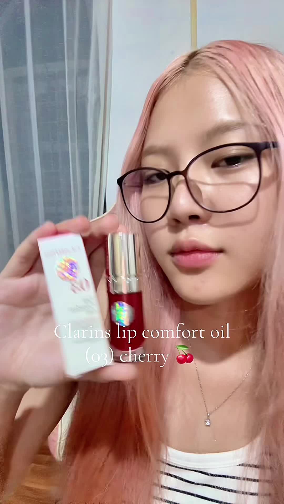 @aestheticshyun — Clarins Lip Comfort Oil review — cherry-scented lip oil